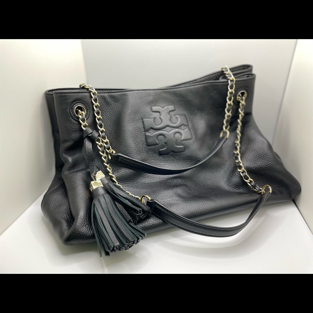 Tory Burch | EUC Thea Black Leather Chain Shoulder Bag - Slouchy Shoulder Tote